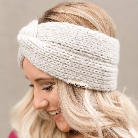 Three Bird Nest Accessories - NEW! Three Bird Nest Gray Knitted Twist Headband